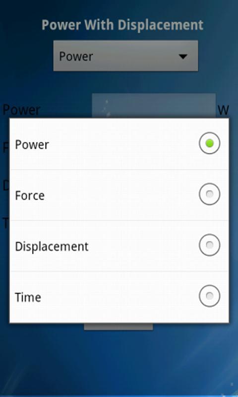 Power with Displacement Calcu截图2