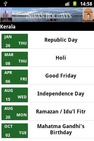 Indian Holidays 2012-13截图3