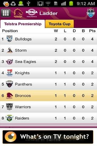 Official 2012 Brisbane Broncos截图1