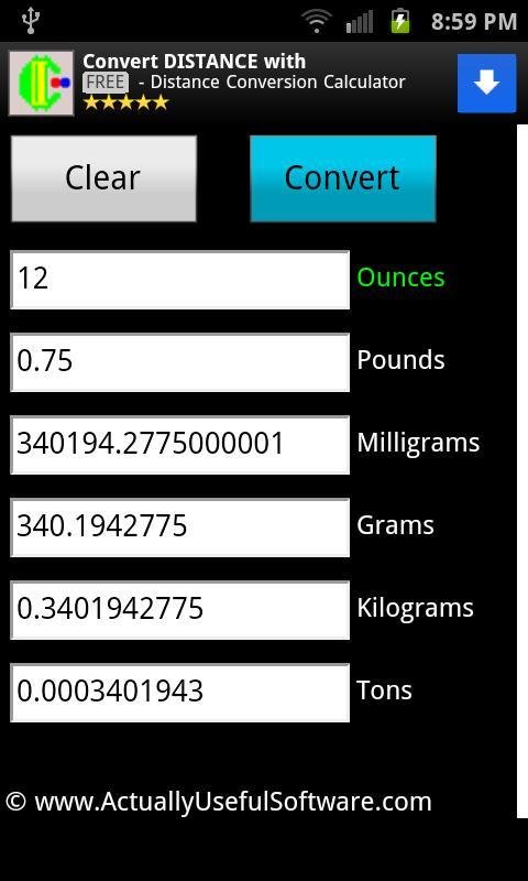 Mass Conversion Calculat...截图3