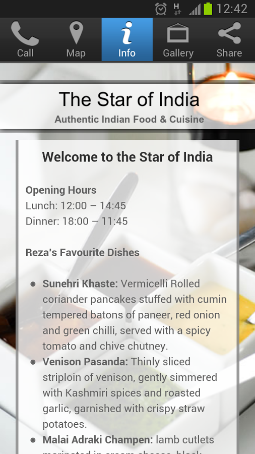 The Star of India Restaurant截图3