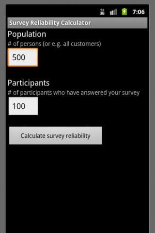 Survey Reliability Calcu...截图2