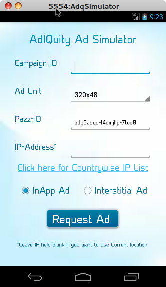 AdIQuity AD Request Simu...截图1