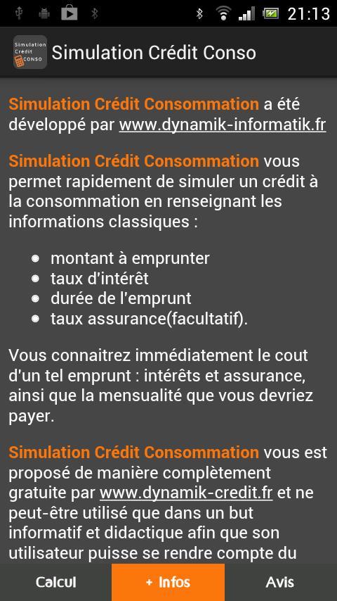 Simulation Cr&eacute;dit Consom...截图4