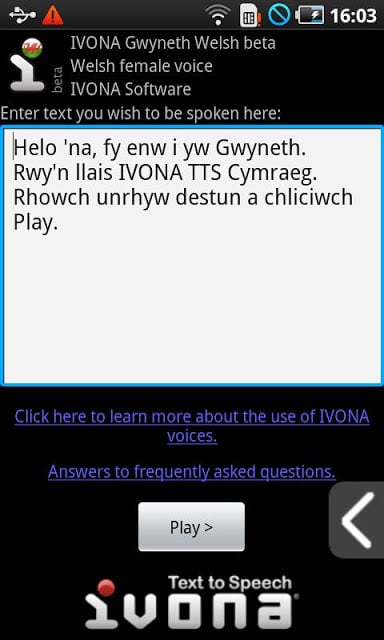 IVONA Gwyneth Welsh(beta版)截图2