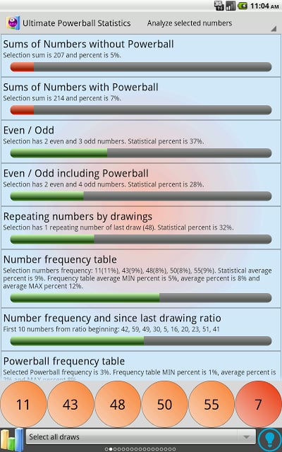 Ultimate Powerball statistics截图8