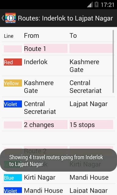 Delhi Metro Route Planner截图6