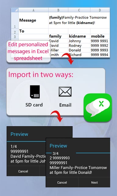 ExcelSMS Group sms plug-in 4截图2