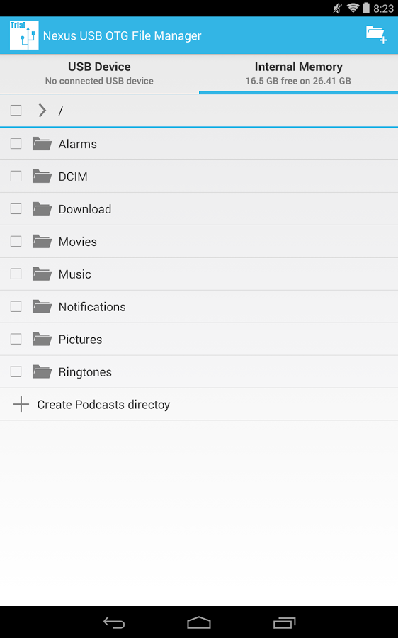 USB OTG File Manager for Nexus Trial截图4