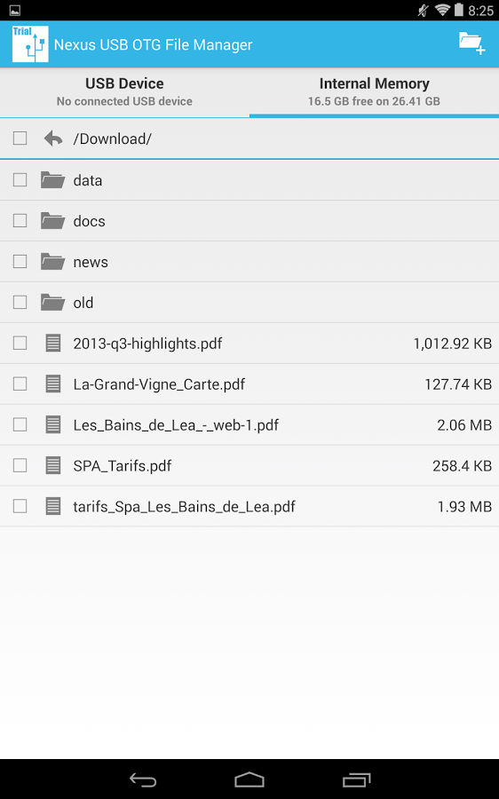 USB OTG File Manager for Nexus Trial截图5