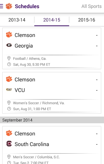 Clemson Tigers截图1