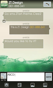 GO SMS Pro Clee2 Theme截图