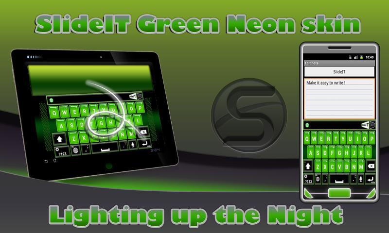 SlideIT Green Neon Skin截图1