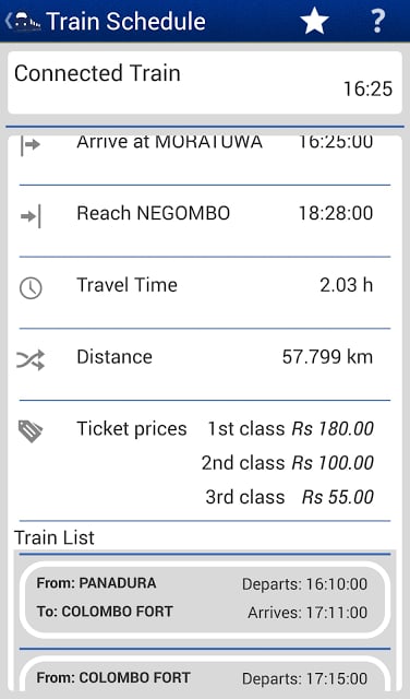 Sri Lanka Train Schedule截图7