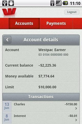 Westpac NZ Mobile Banking截图2