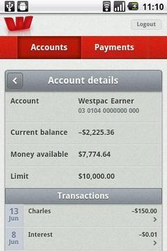 Westpac NZ Mobile Banking截图