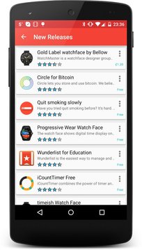 Android Wear 商店截图