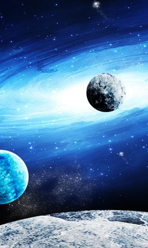 Earth Galaxy and Moon 3d LWP截图1