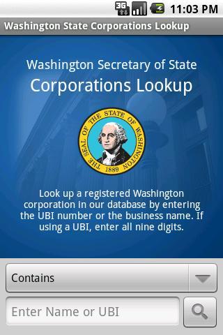 WA State Corporations Lookup截图1