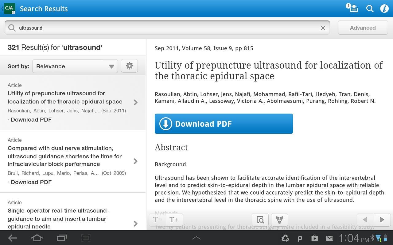 Canadian Journal of Anesthesia截图3