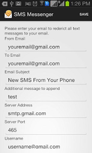 Forward SMS to Email via SMTP截图2