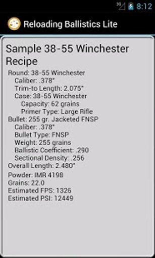 38-55 Winchester Ballistics截图4