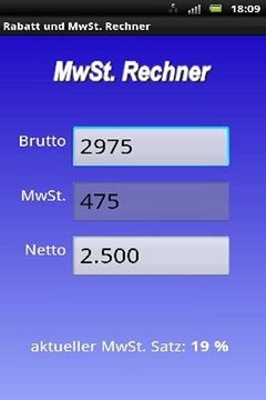 Rabatt und MwSt Rechner截图