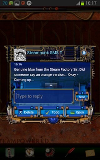 Blue Steampunk GoSMS Pro Theme截图2