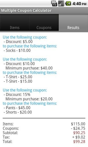 Mega Coupon Calculator截图5