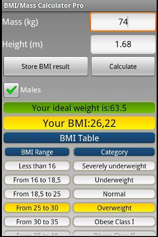 BMI/Mass Calculator Pro截图3