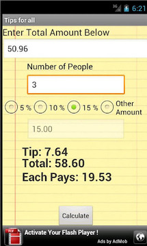 Tips For All (Tip Calculator)截图