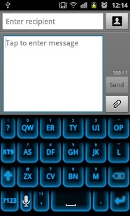 Blue Tech Keyboard Skin截图2