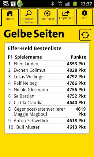 Fu&szlig;ball AR von Gelbe Seiten截图1