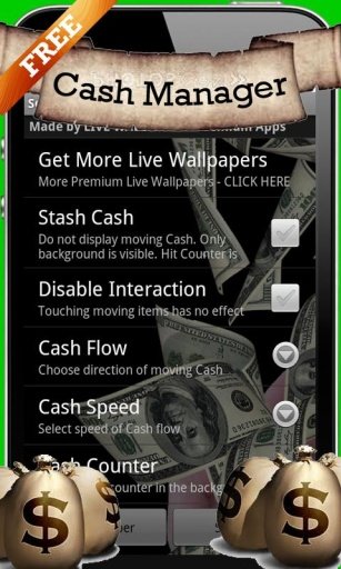 Cash In Hands Live Wallpaper截图3