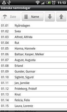 Svenska namnsdagar lite截图