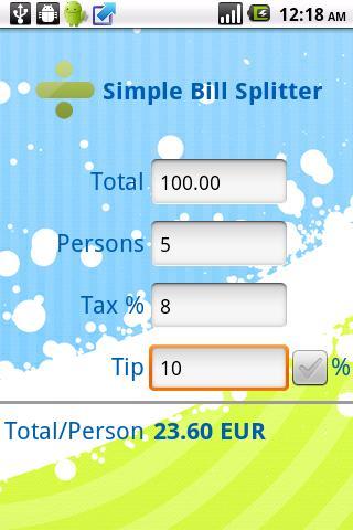 Simple Bill Splitter截图1