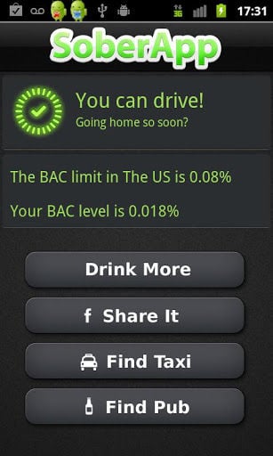 SoberApp - Alcohol Calculator截图1