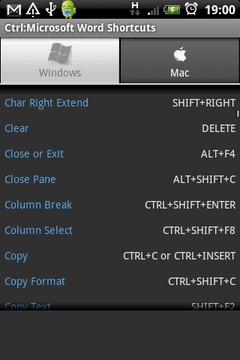 Ctrl: Microsoft Word Shortcuts截图