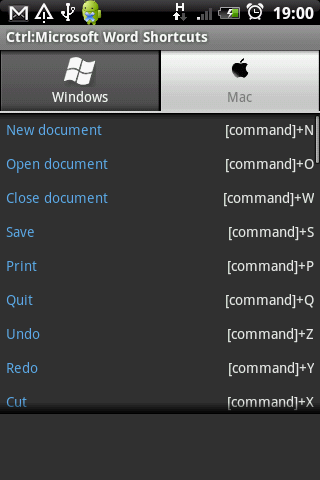 Ctrl: Microsoft Word Shortcuts截图3