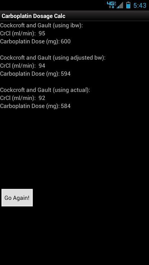 Carboplatin Dosage Calculator截图2