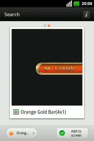 Orange Gold Bar GO Widget截图5