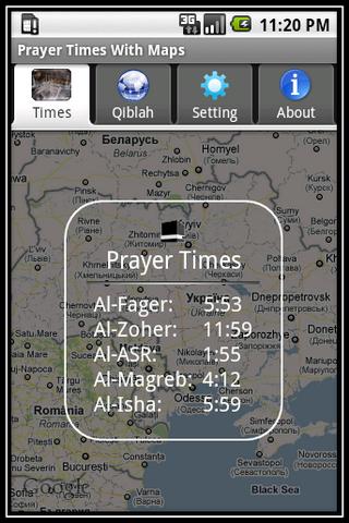 Prayer Times With Google Maps截图2