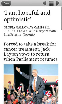 The Globe and Mail’s Globe2Go截图