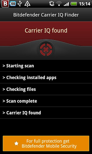 Bitdefender Carrier IQ Finder截图3