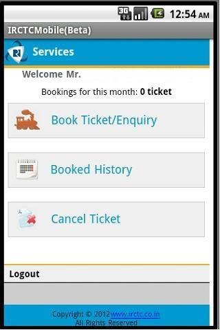 IRCTC Mobile Application截图1