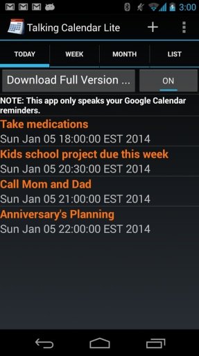 Talking Calendar Lite截图2