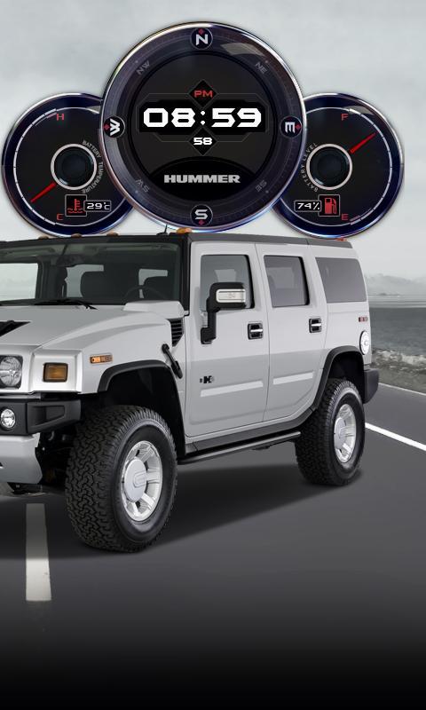 Hummer H2 Compass Clock HD LWP截图4