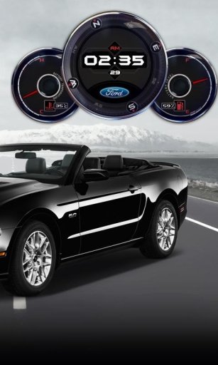 Ford Mustang Shelby Clock LWP截图1