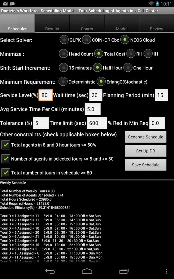 Call Center Tour Scheduler V4截图1