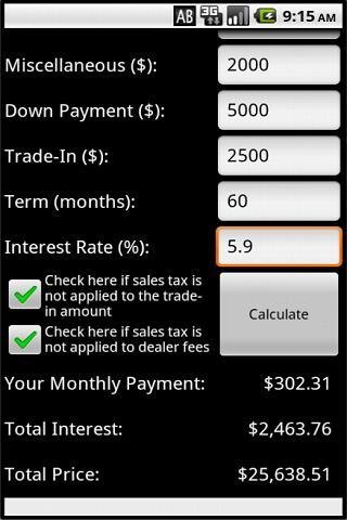 Car Payment Calculator截图5